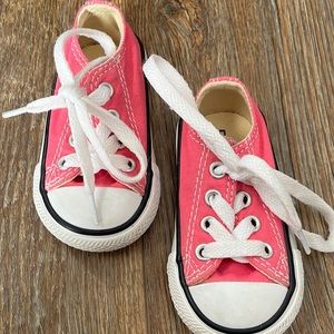 Baby girl pink converse size 3 tie shoes